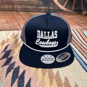 Hooey Navy and Grey Cap with Script Dallas Cowboys Logo